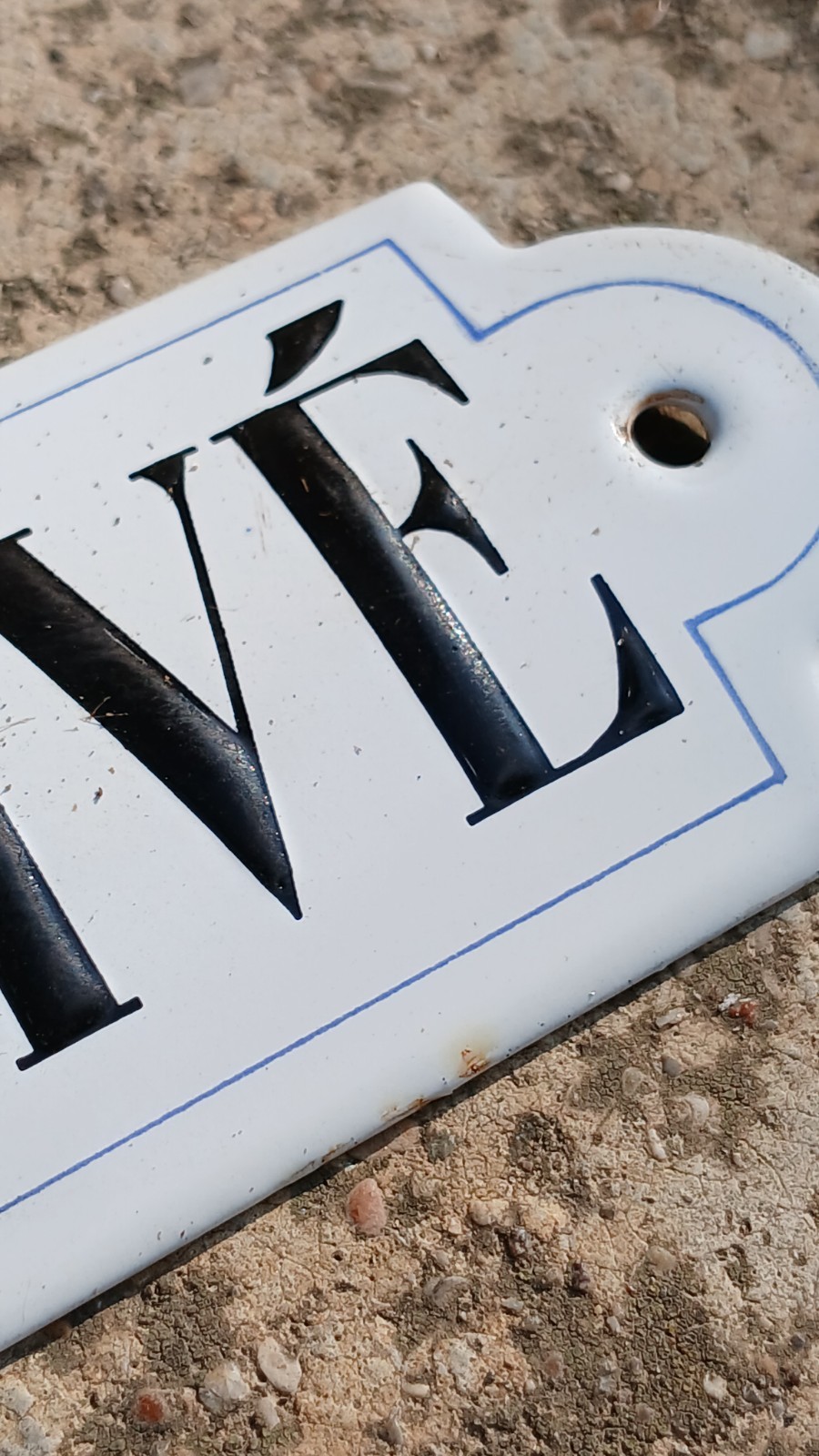 1950s Vintage France PRIVÉ Domed Enamel Sign