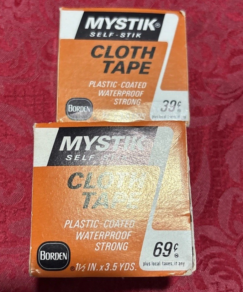 Mystik Borden self stik cloth tape pink flesh sealed NIB Vintage FREE Shipping