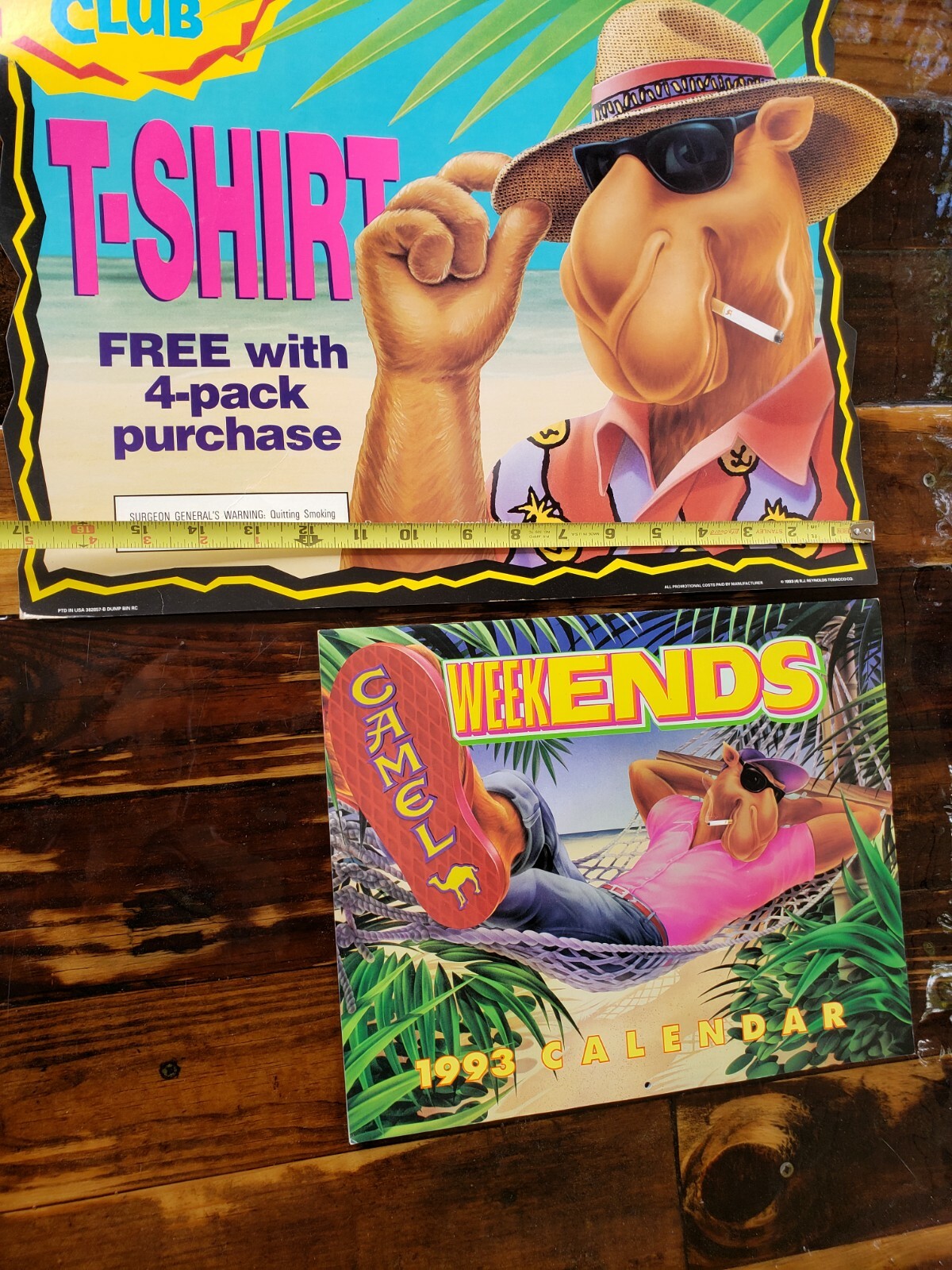 Lot2 RARE 1993 Calendar Camel & Store Display Sign Advertising Cigarette Tobacco