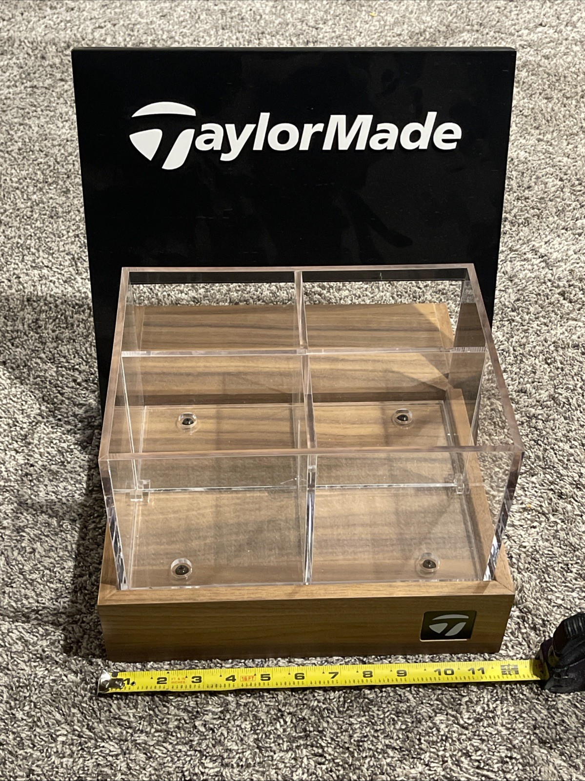 RARE TAYLORMADE Wood Countertop Display Case Showcase Black Brown. Clubhouse