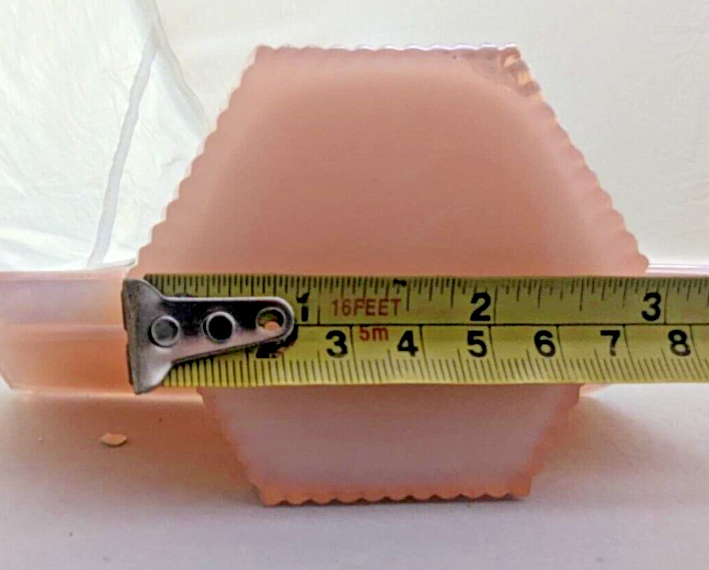 VTG Handmade Fenton Dealer Sign Plaque Carnival Opalescent Pink 5×2.5×2.5″