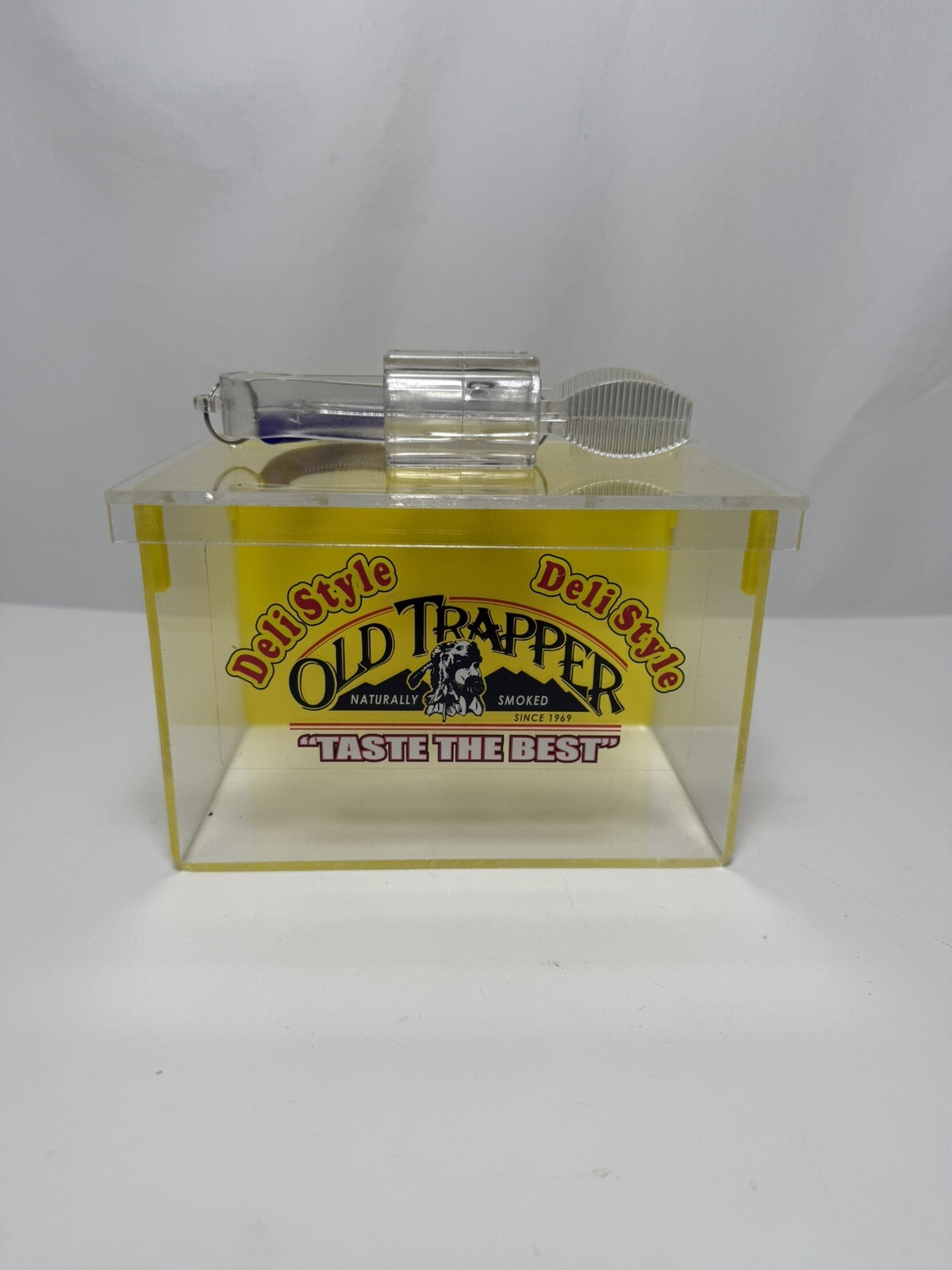 Old Trapper Deli Style Beef Sticks Sales Display Plastic Box Point of Sale