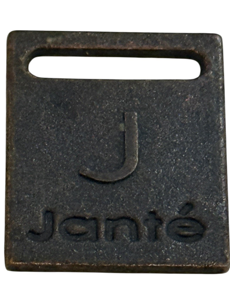 VTG Janité France metal clothing display size tag plate 1” Pendant