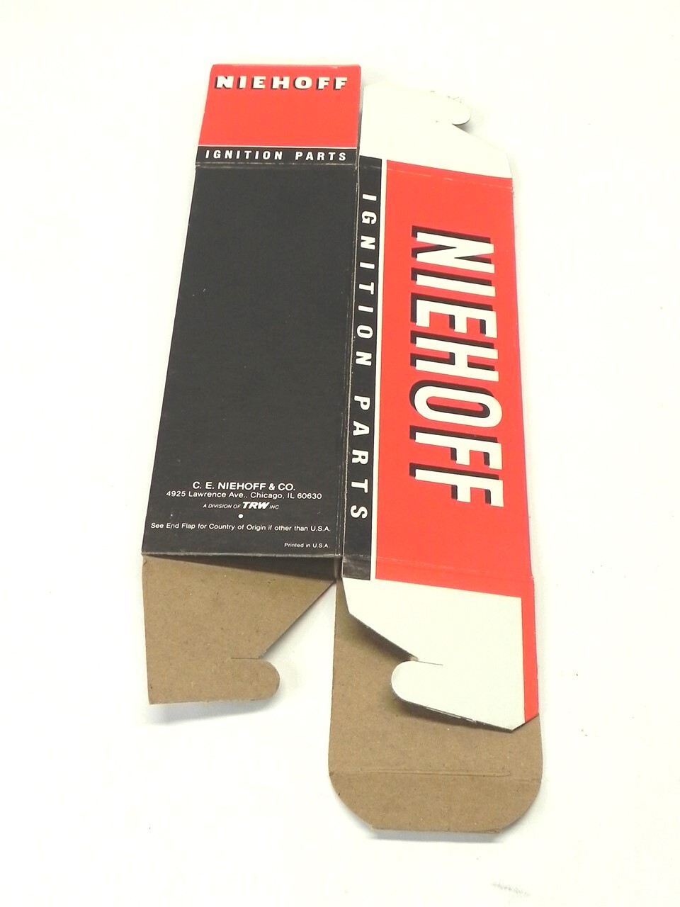 VINTAGE NIEHOFF IGNITION PARTS DISPLAY BOX *BOX ONLY* #UC-6 NEW UNUSED
