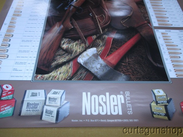 Vintage Nosler Trophy Grade Bullets Store Display Poster