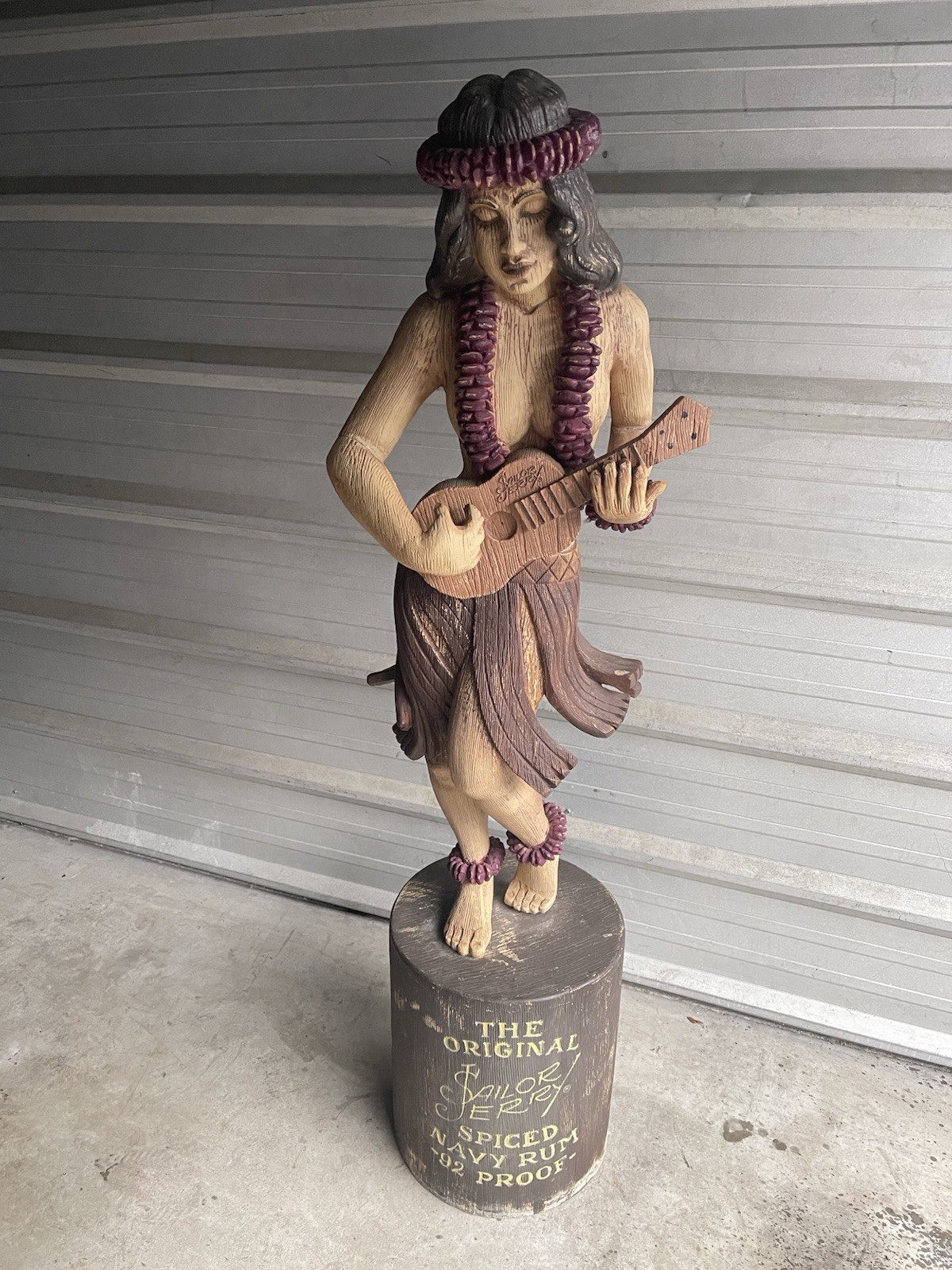 VINTAGE SAILOR JERRY RUM WAHINE HULA GIRL DISPLAY STATUE (PRE-0WNED)