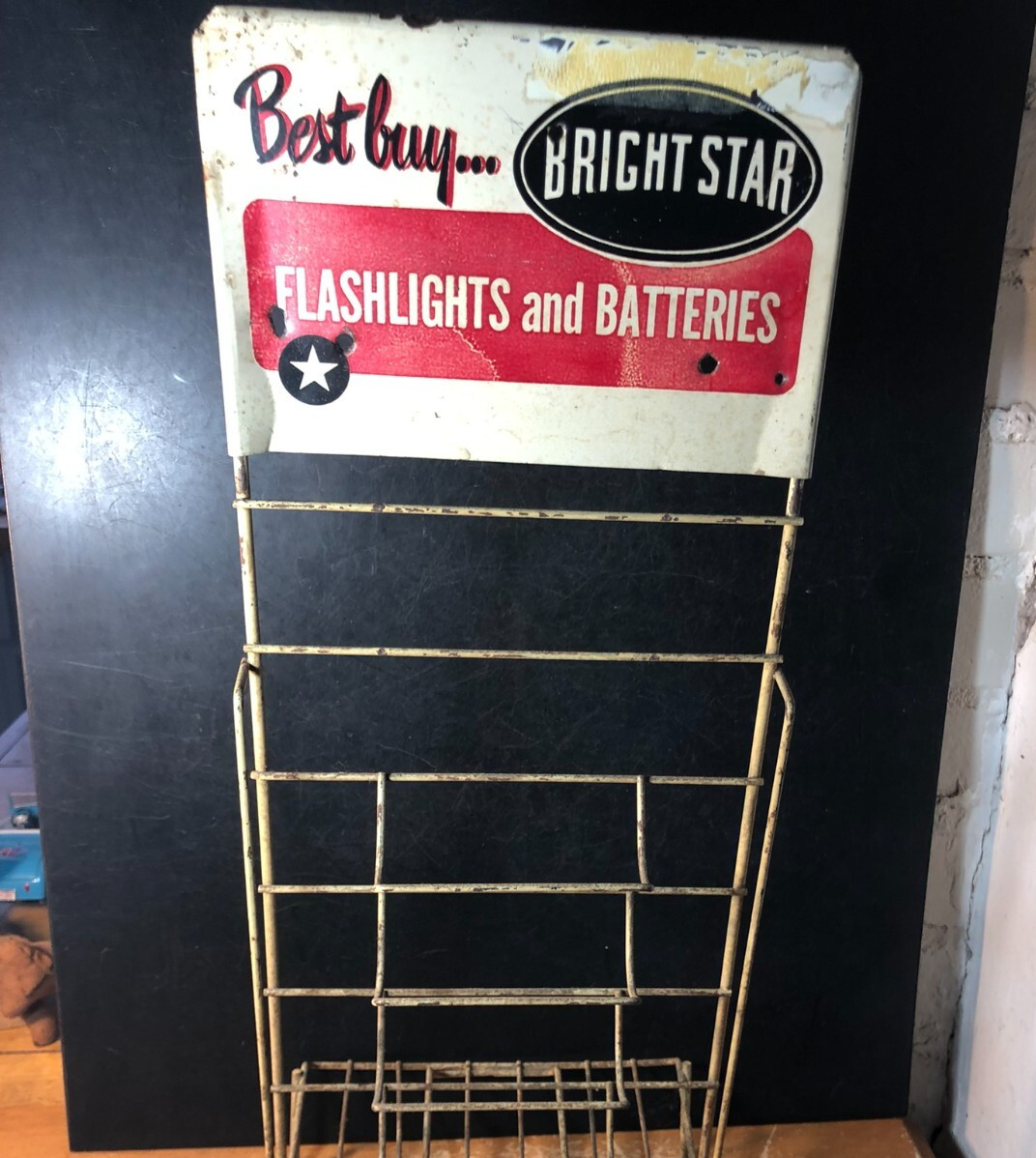 Vintage Flashlights Store Sign Rack Bright Star