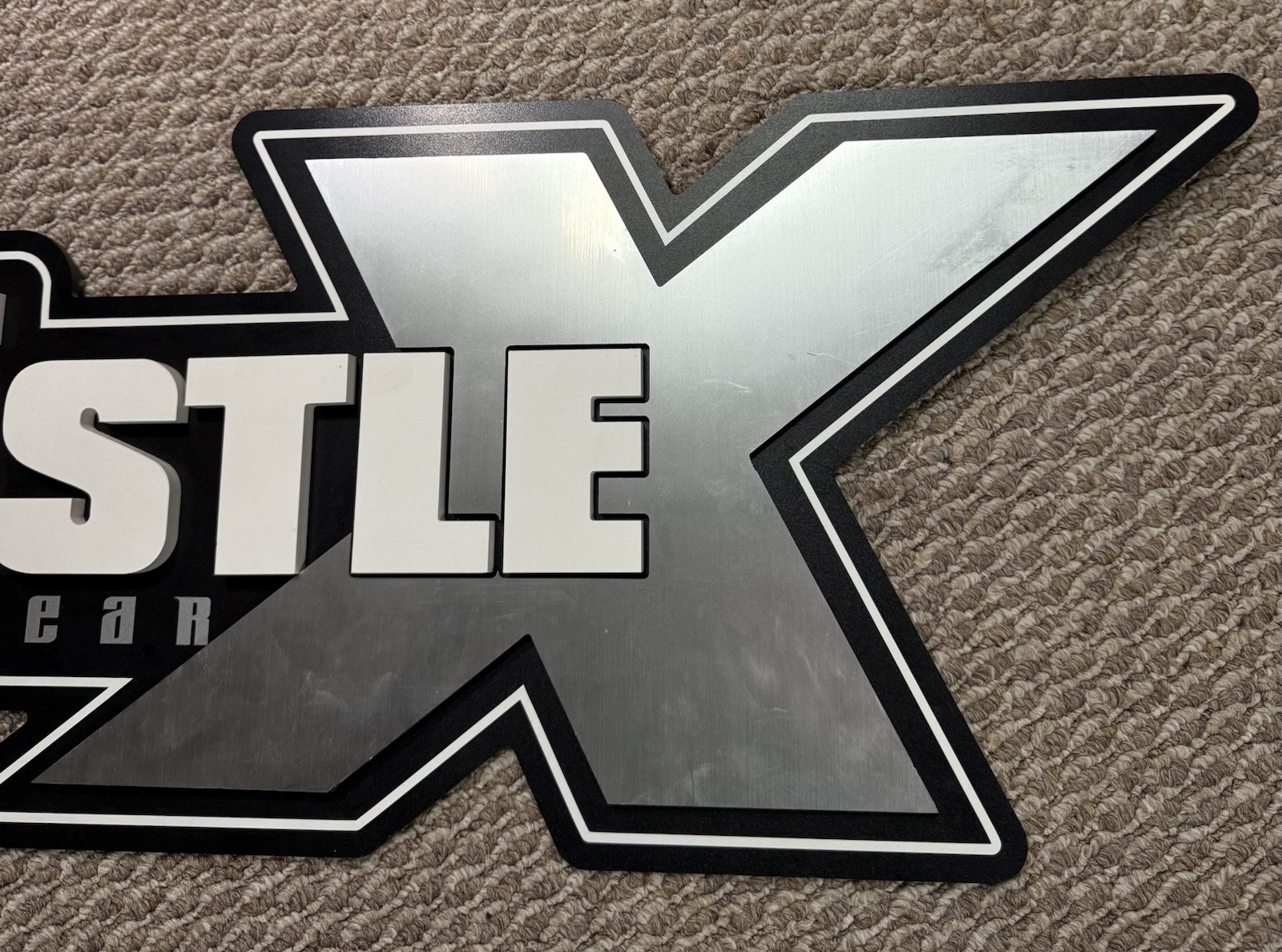 Castle X Racewear Display Store Sign Black & Silver