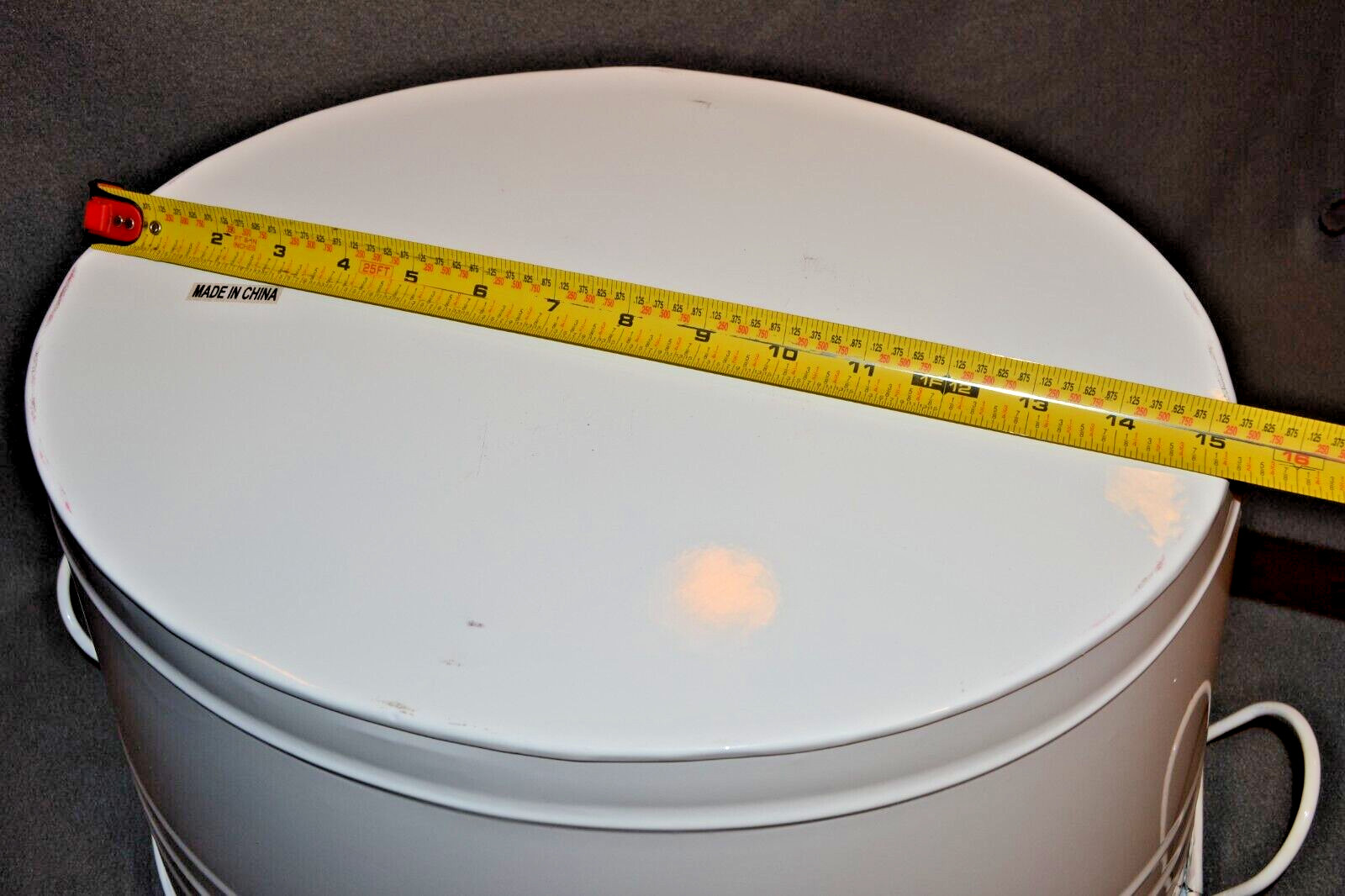 Victoria’s Secret PINK Store Display Prop Tin Bin Container w/Handles Oval White