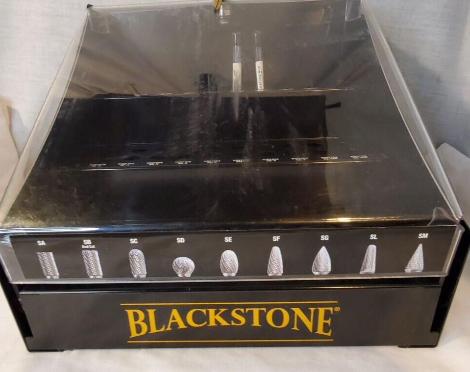 Blackstone Locking Rotary File/Bur Display Stand Metal Shop Organizer w/Keys
