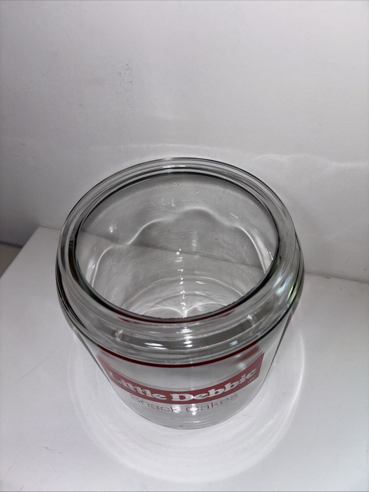 Vintage Little Debbie Snack Cakes Countertop Glass Jar Display With Toms lid