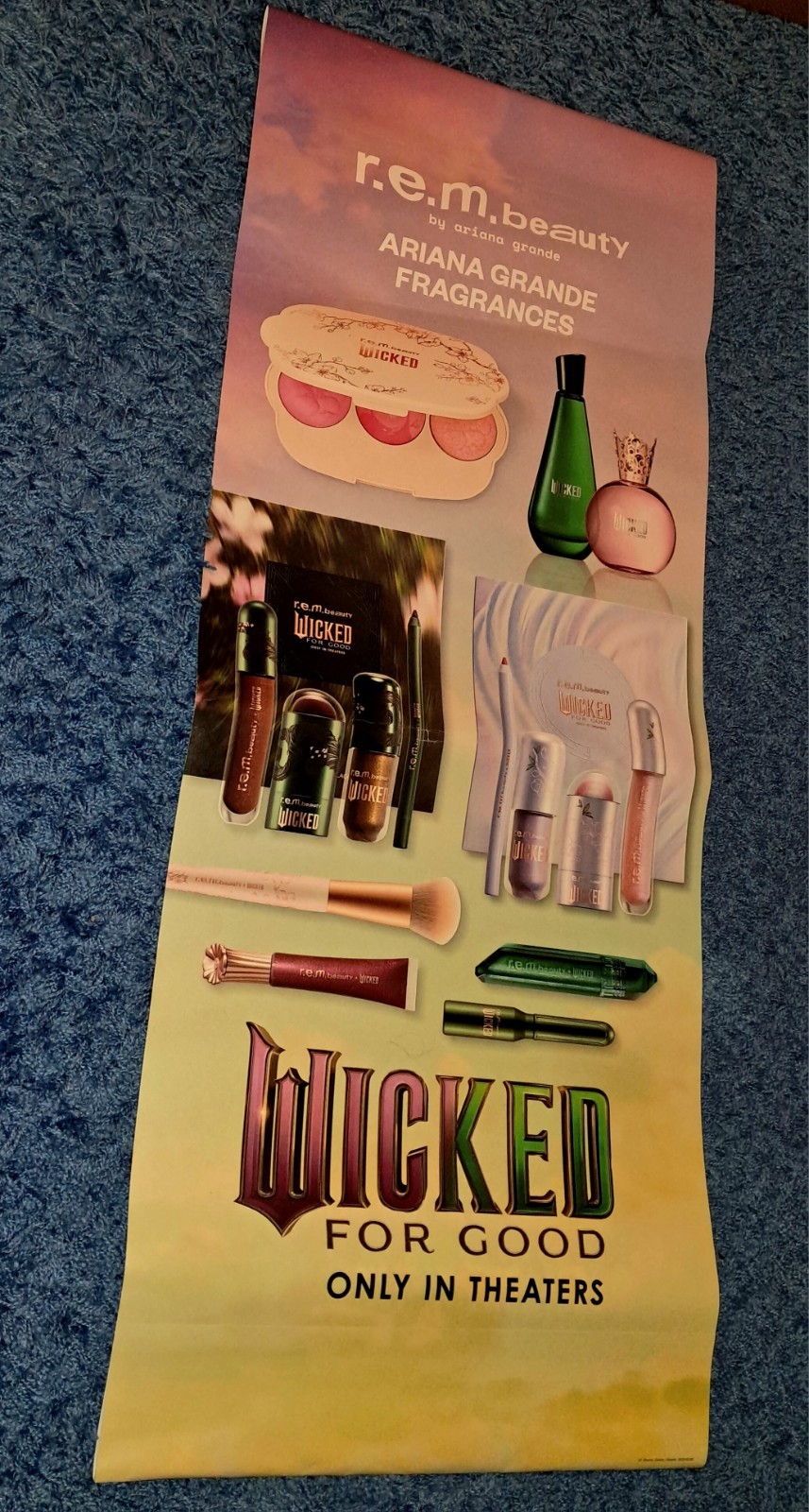 Ariana Grande REM Beauty Wicked For Good 4.5 FT PROMO POSTER RARE Ulta Christmas