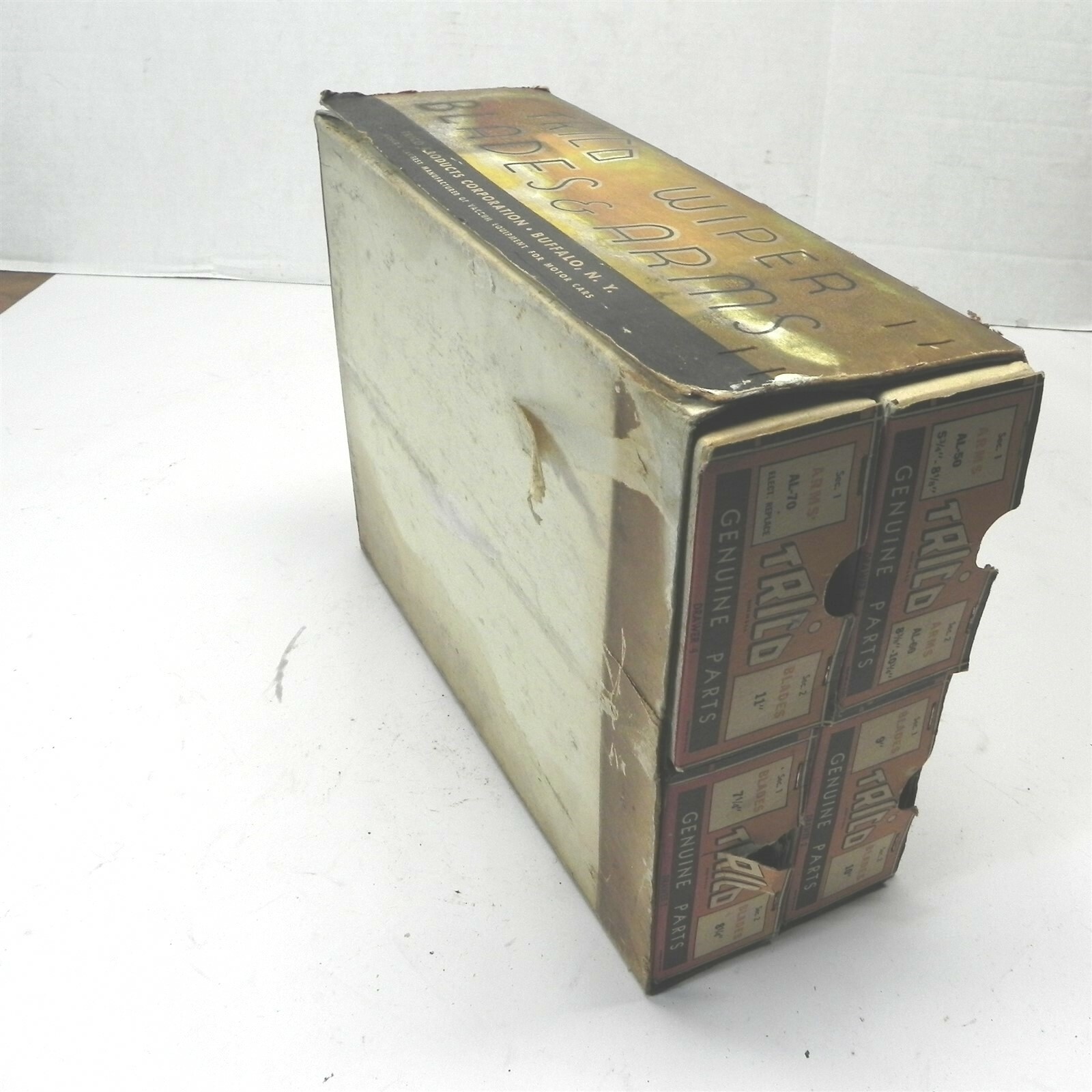 VINTAGE 1930S 1940S TRICO WIPER DISPLAY CARDBOARD BOX NO PARTS 13″ x 5″ x 9 1/2″