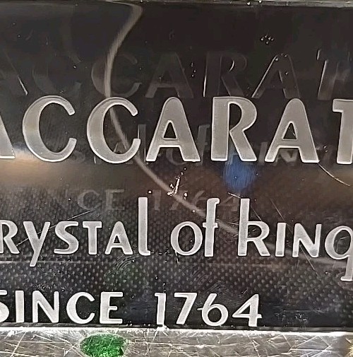 Vintage Baccarat Crystal Store Display Sign