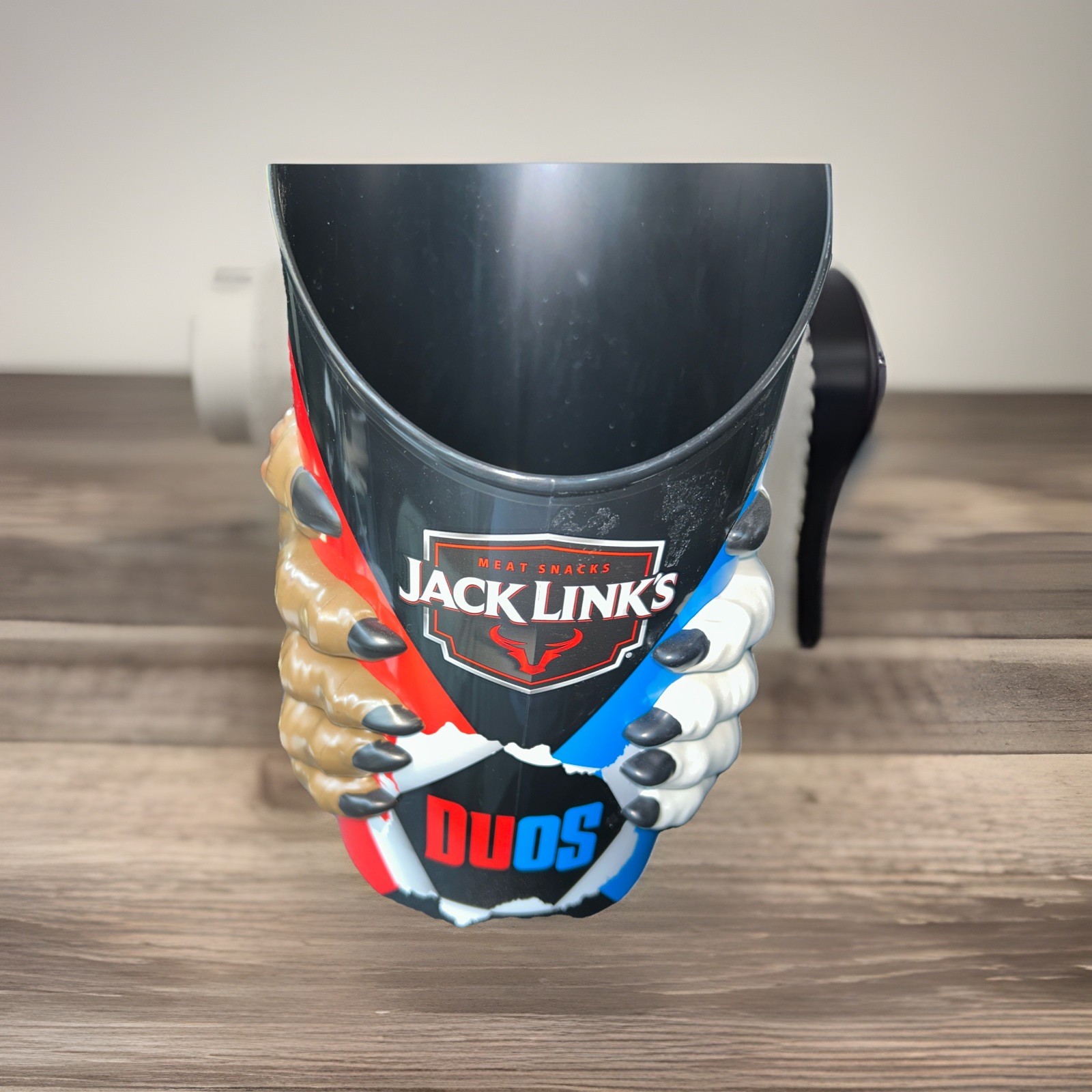 Jack Link’s Duos Plastic Display Holder – Raised Claw Hands – Red Blue Black – E