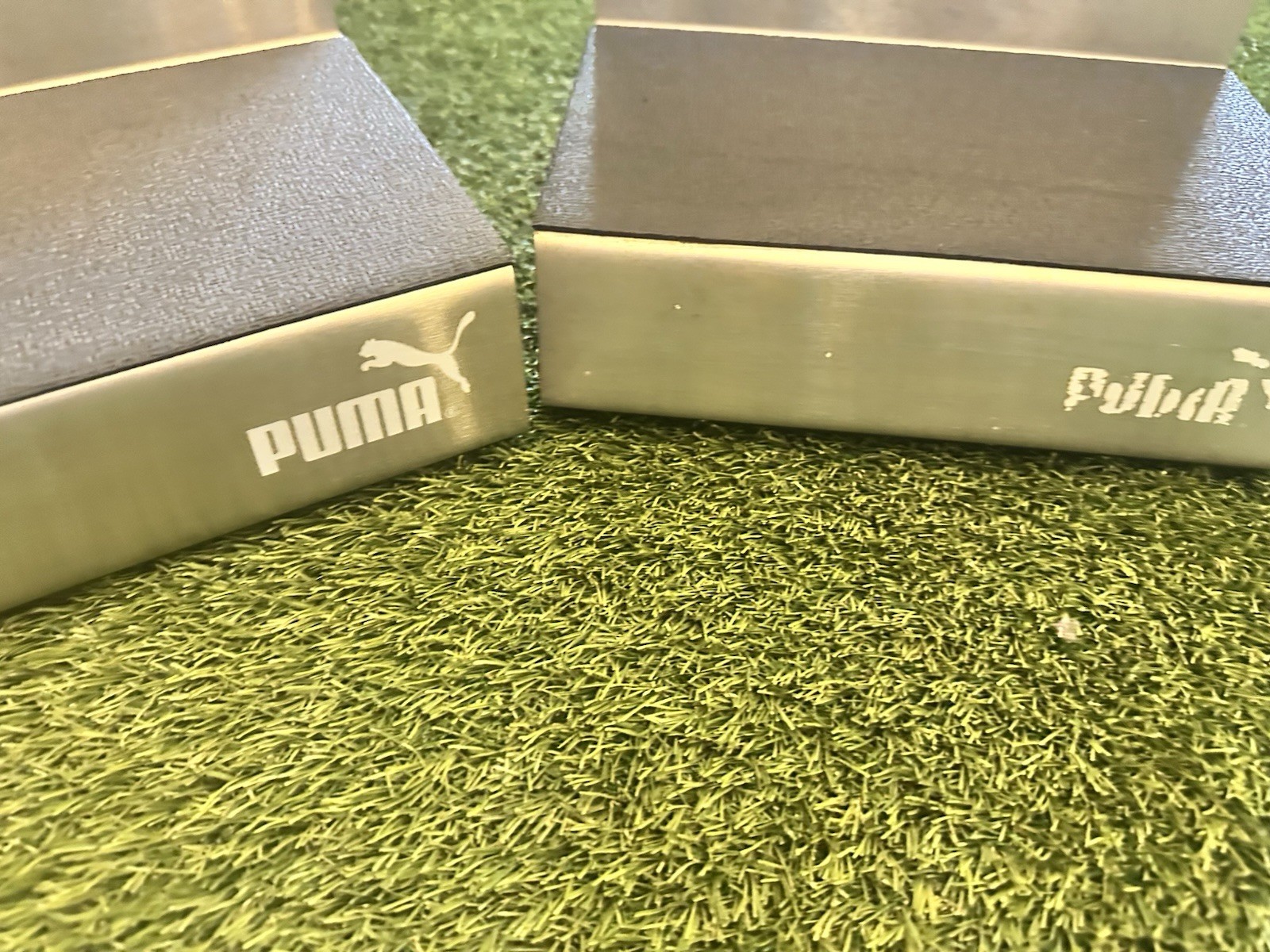 Stainless Steel Puma Shoe Display Advertisement