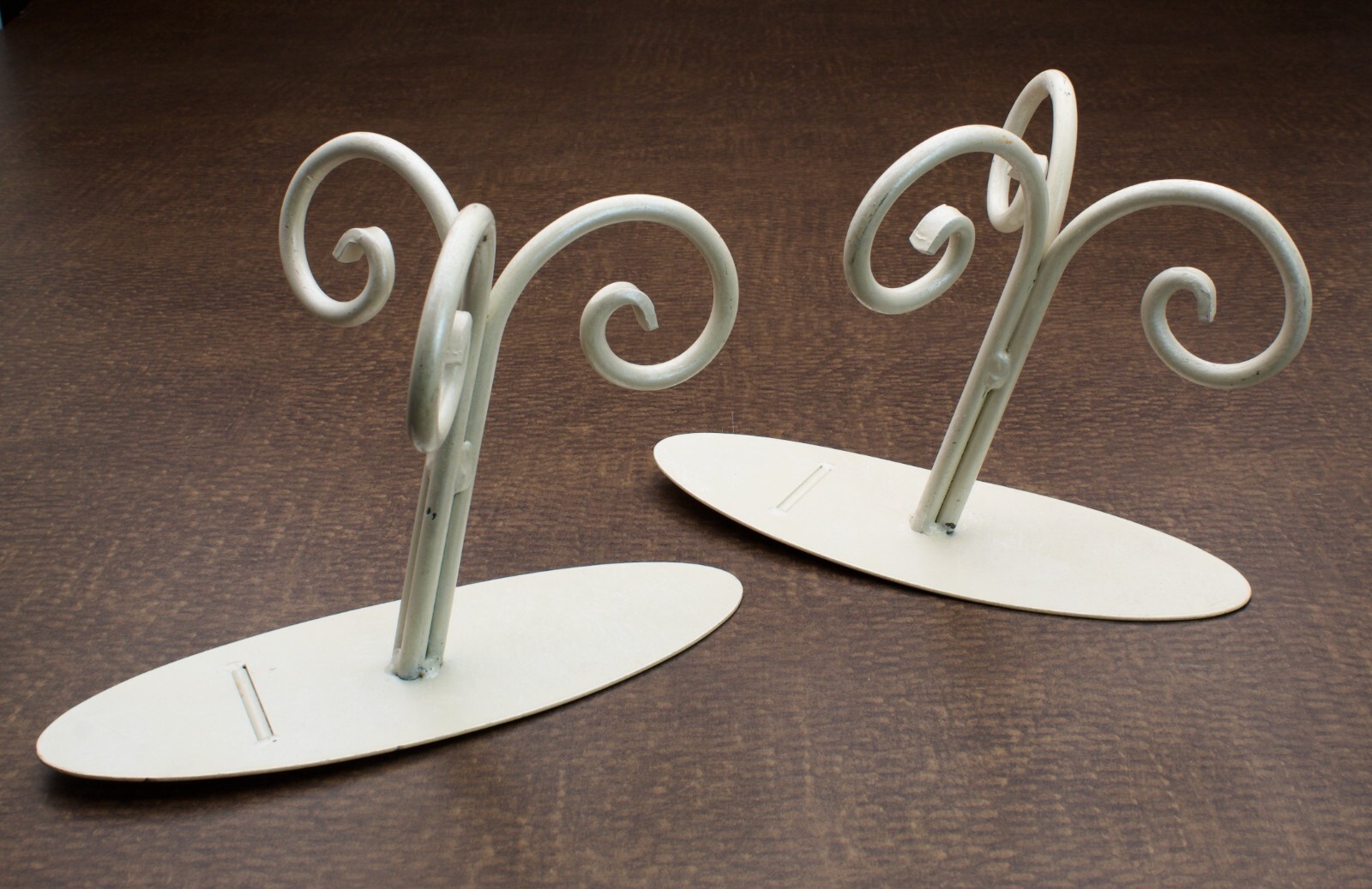 Vintage Wrought Iron Hat Wig Display Storage Rack Stand X 2