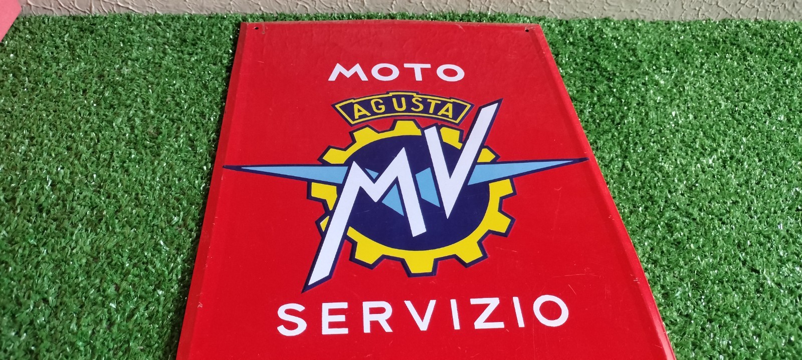 Table, Collectible Advertising Tin Sign, Moto Agusta MV Service