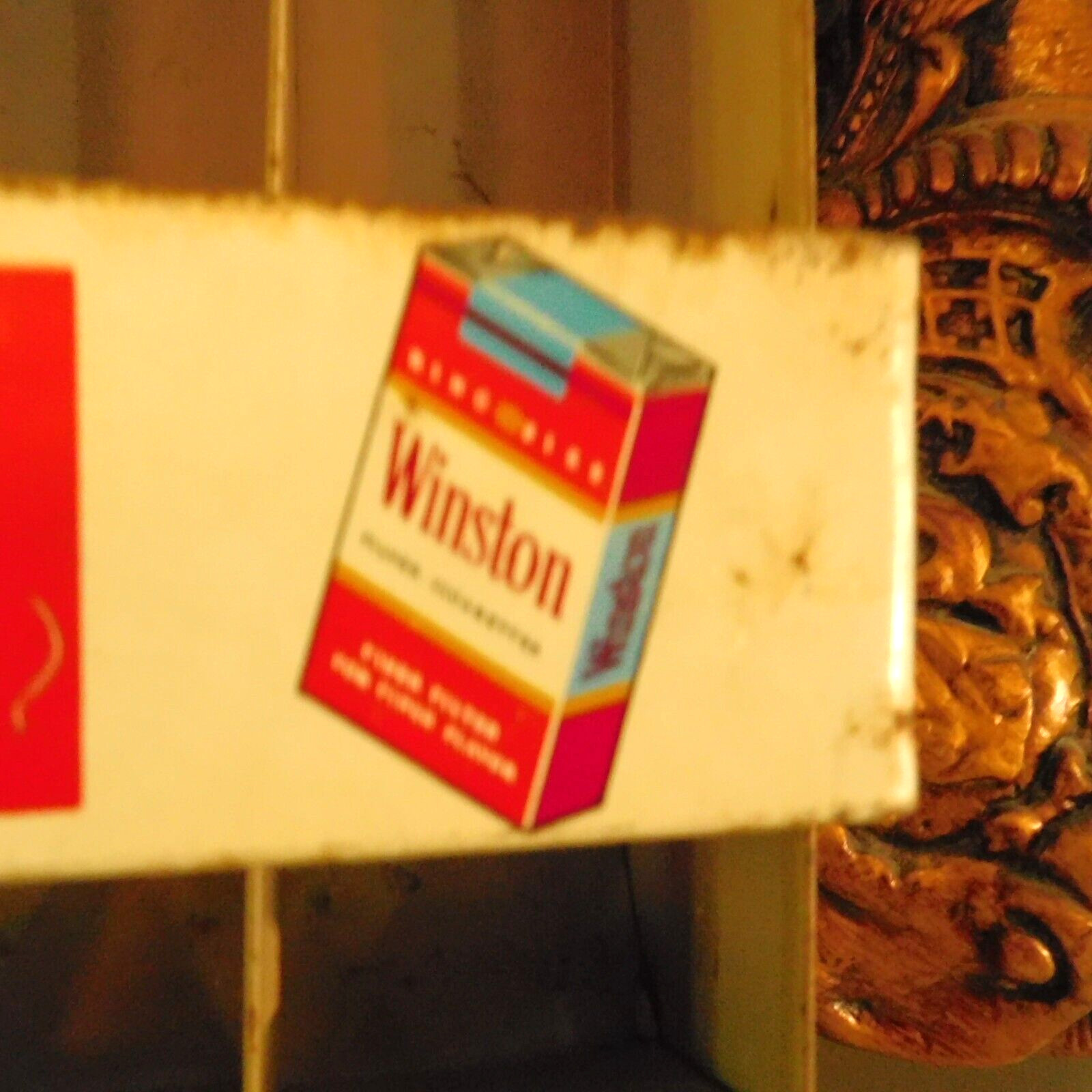 Vtg. STEEL CIGARETTE STORE DISPLAY CAMEL WINSTON SALEM CAVALIER HANDPAINTED