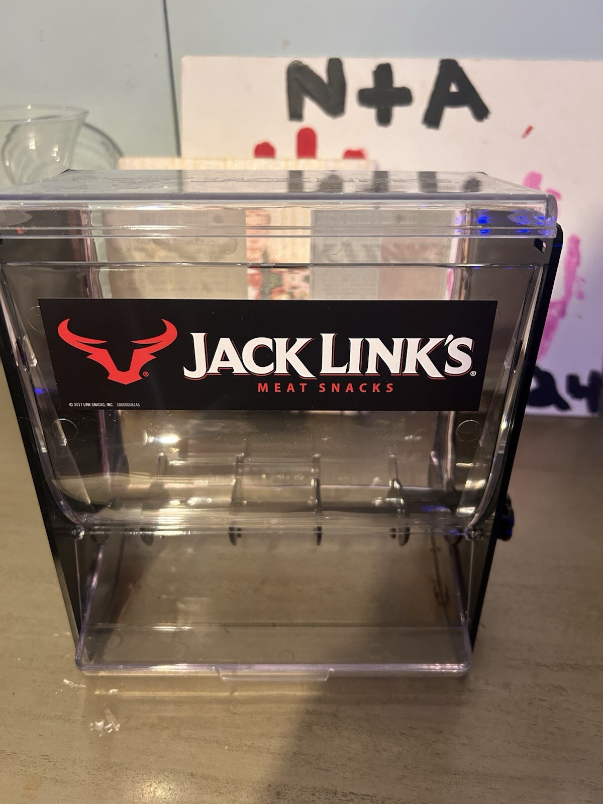 Jack Link’s Meat Snacks Countertop Store Display Bin Clear Plastic Black Red