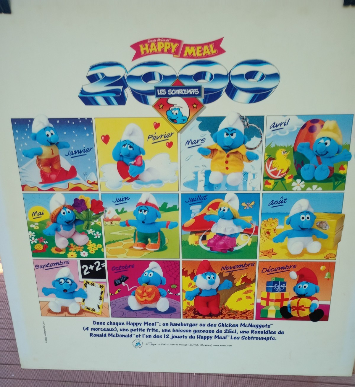 Rare McDonald’s Smurf , France 2000 Happy Meal translite store sign