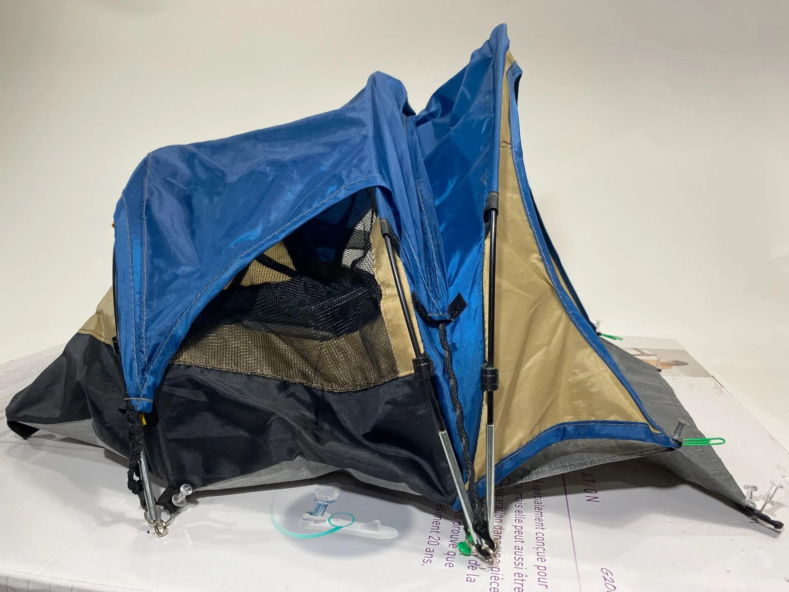 Salesman Mini Sample Tent Display Doll Camping Advertising 11.5 inches Tall