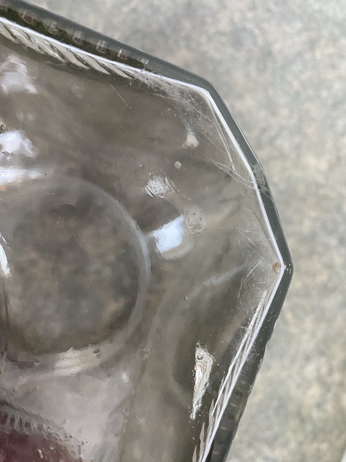 Vintage Square Clear Ribbed Clear Glass Jar w/ Metal Lid Meletios Rolled Herring