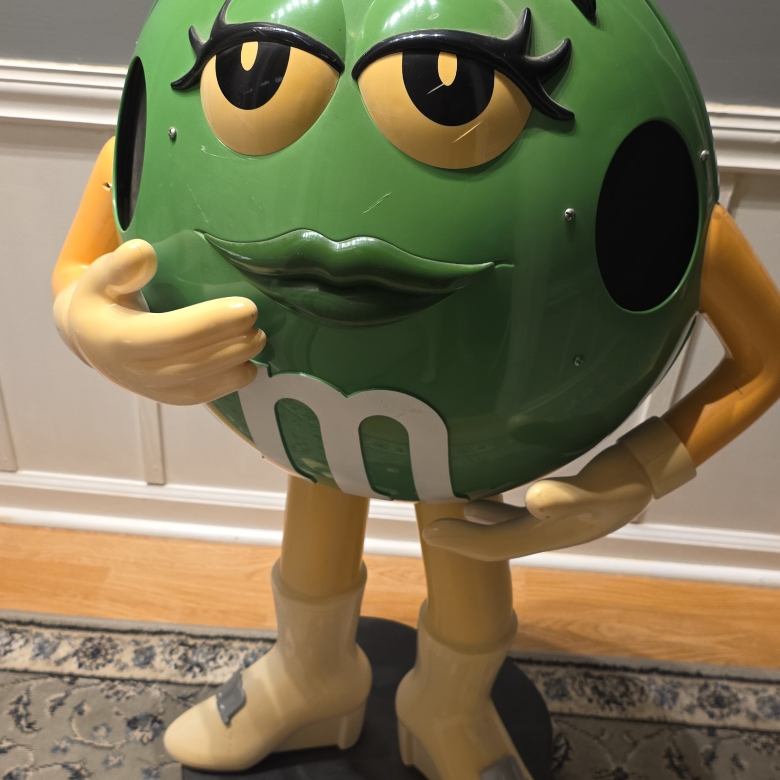 M&M’s Green Character Promotional Store Display Figure – Black White Beige