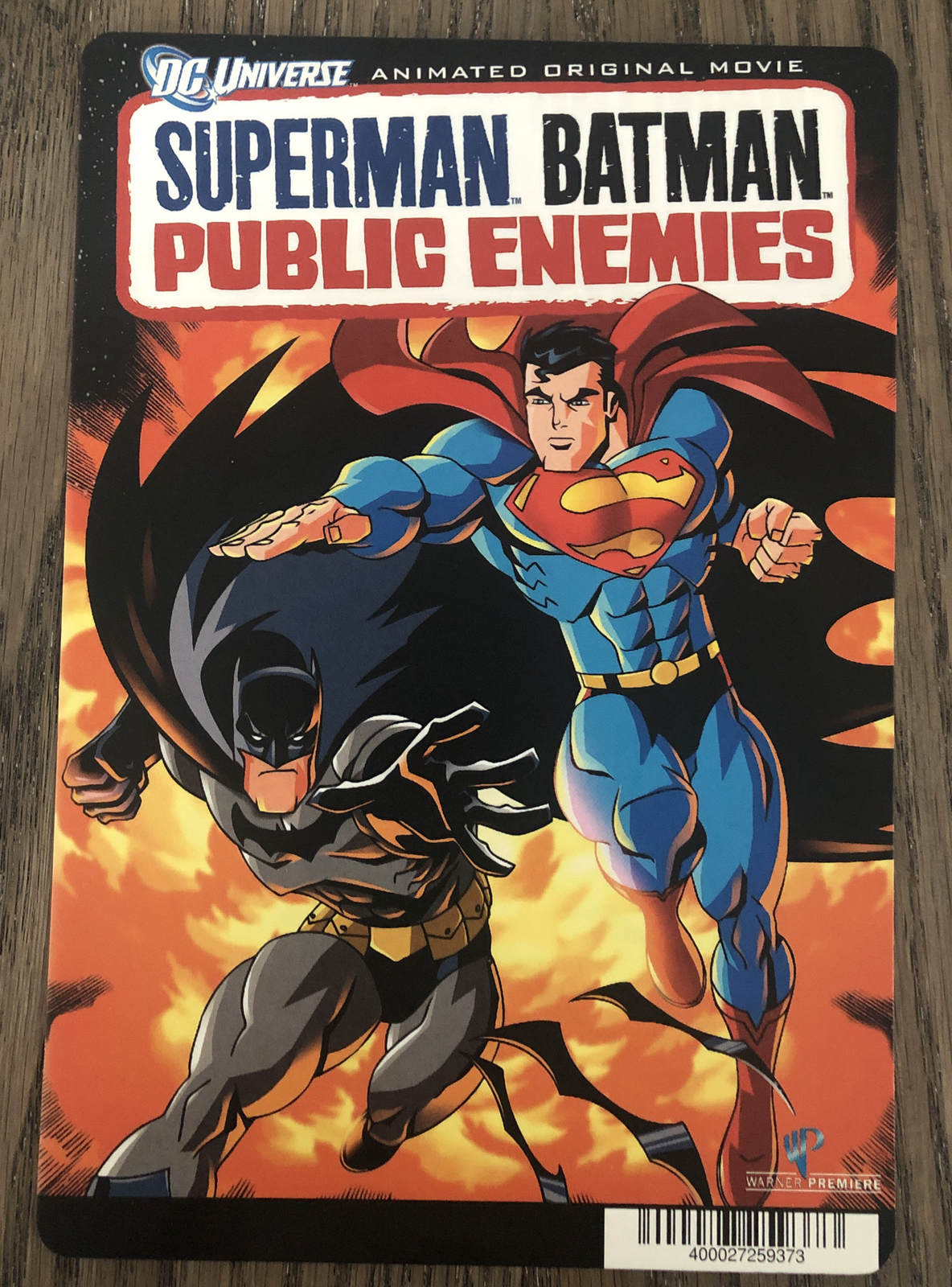 SUPERMAN BATMAN – BLOCKBUSTER VIDEO BACKER CARD 5″X8″ PLASTIC – NO MOVIE