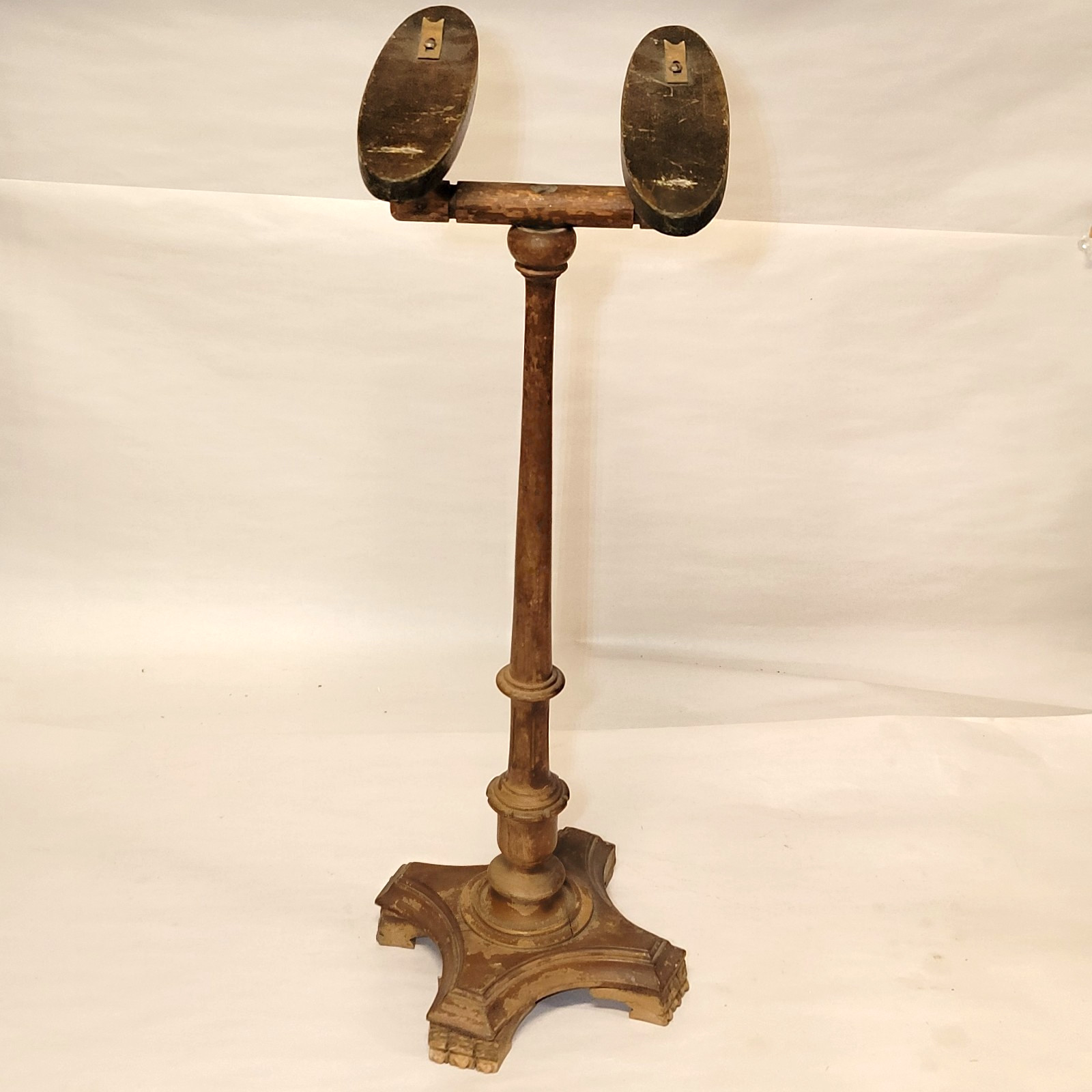 1920s Shoe Store Display Stand with Carved Paw Feet Antique Vintage Art Deco
