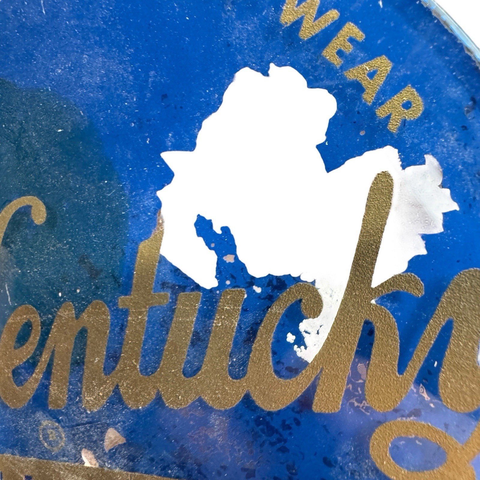 1960s Old Kentucky Glass Advertising Display Western Wear Store Sign