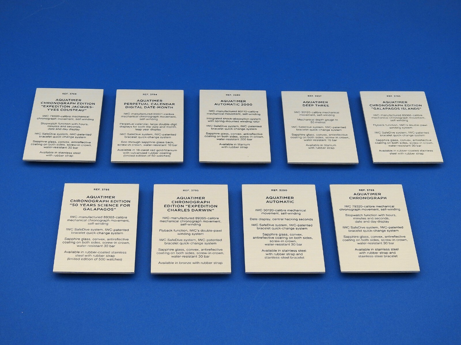 ORIGINAL IWC “AQUATIMER” DEALER’S ALUMINUM DISPLAY SIGNS BRAND NEW 9X