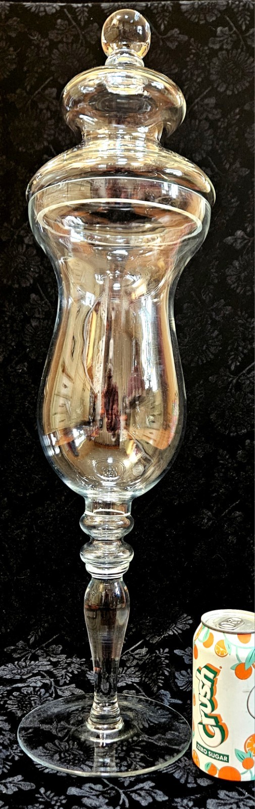 Huge Antique Repro Apothecary Display Jar Pedestal Candy Global Views Blown