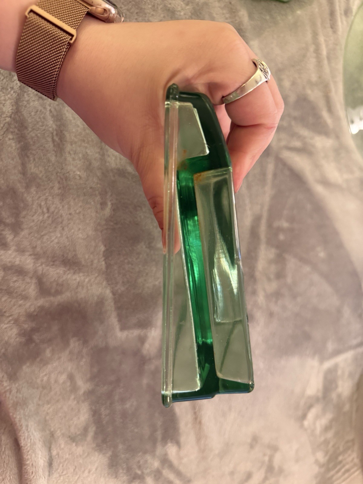 Clarks Teaberry Gum Display Tray Uranium Glass