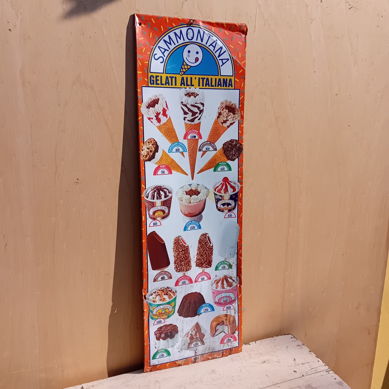 Sammontana Ice Cream Table Sign