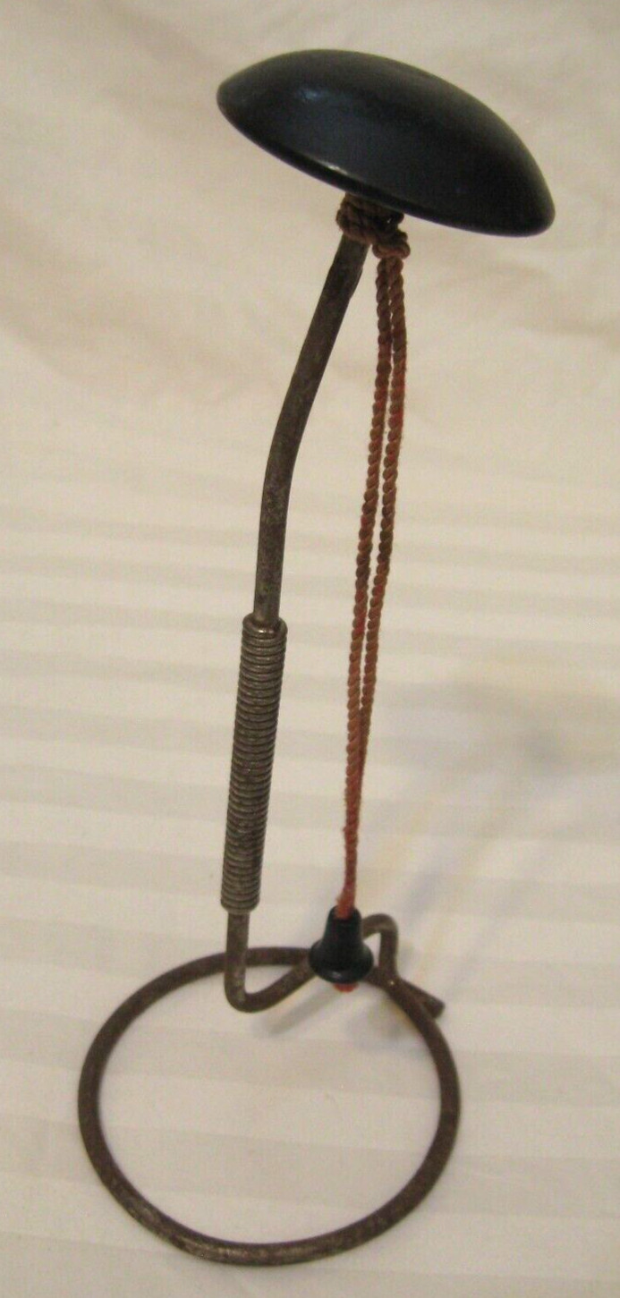 Hat Wig Stand Holder Antique Vintage Millinery Store Display with Clamp Wood Top