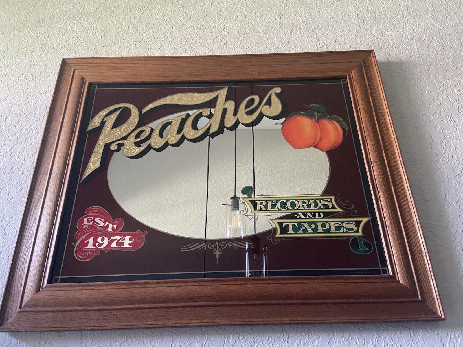 Vintage Super Rare Peaches Records and Tapes Advertising Mirror EST. 1974