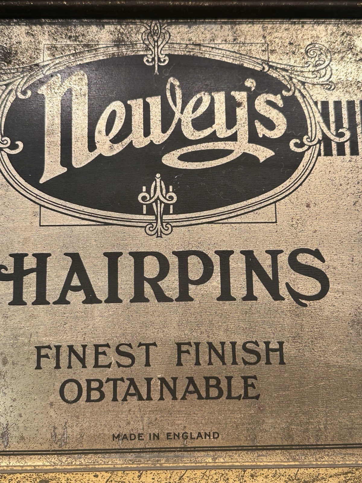 Antique Newey’s Hair Pin Store Display Tin