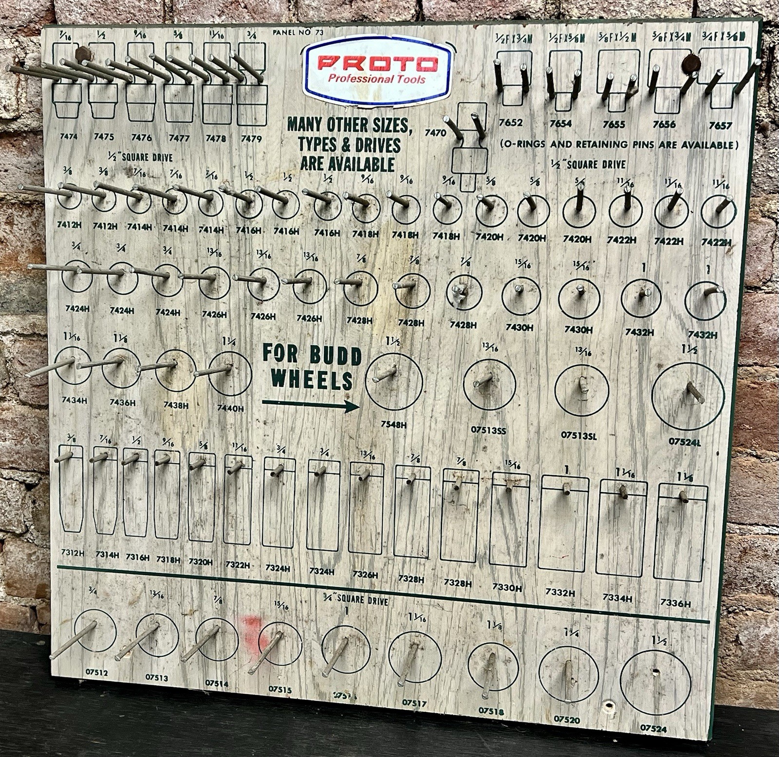 Vintage Logo Proto Tools Dealer Hardware Store Sockets Tool Display Rack No 73