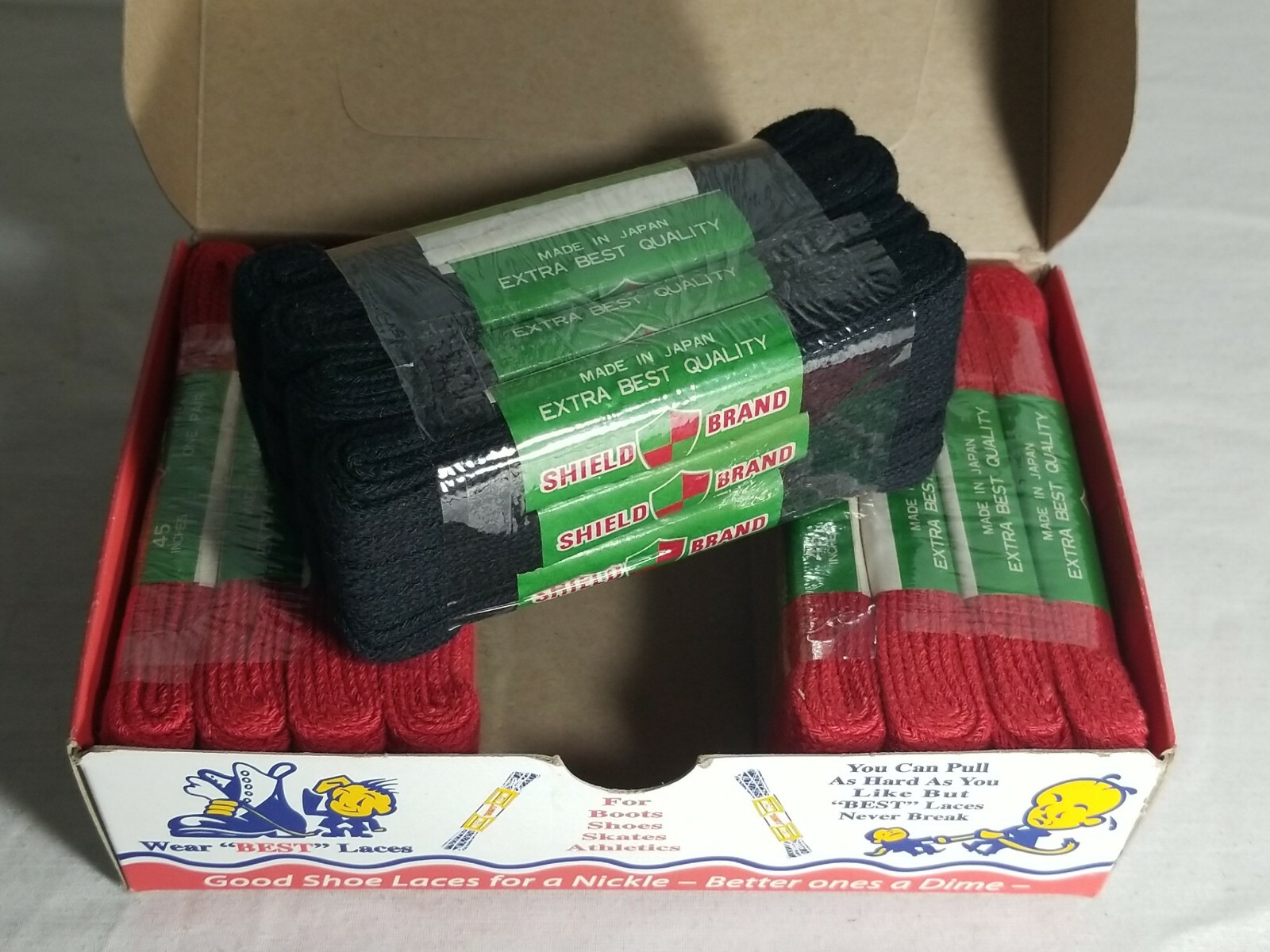 Old Vintage 1950’s – BEST Shoe Laces – Cardboard Display BOX FULL