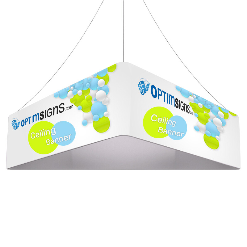 Custom Printing Fabric Triangle Trade Show Advertising Ceiling Hanging Banner