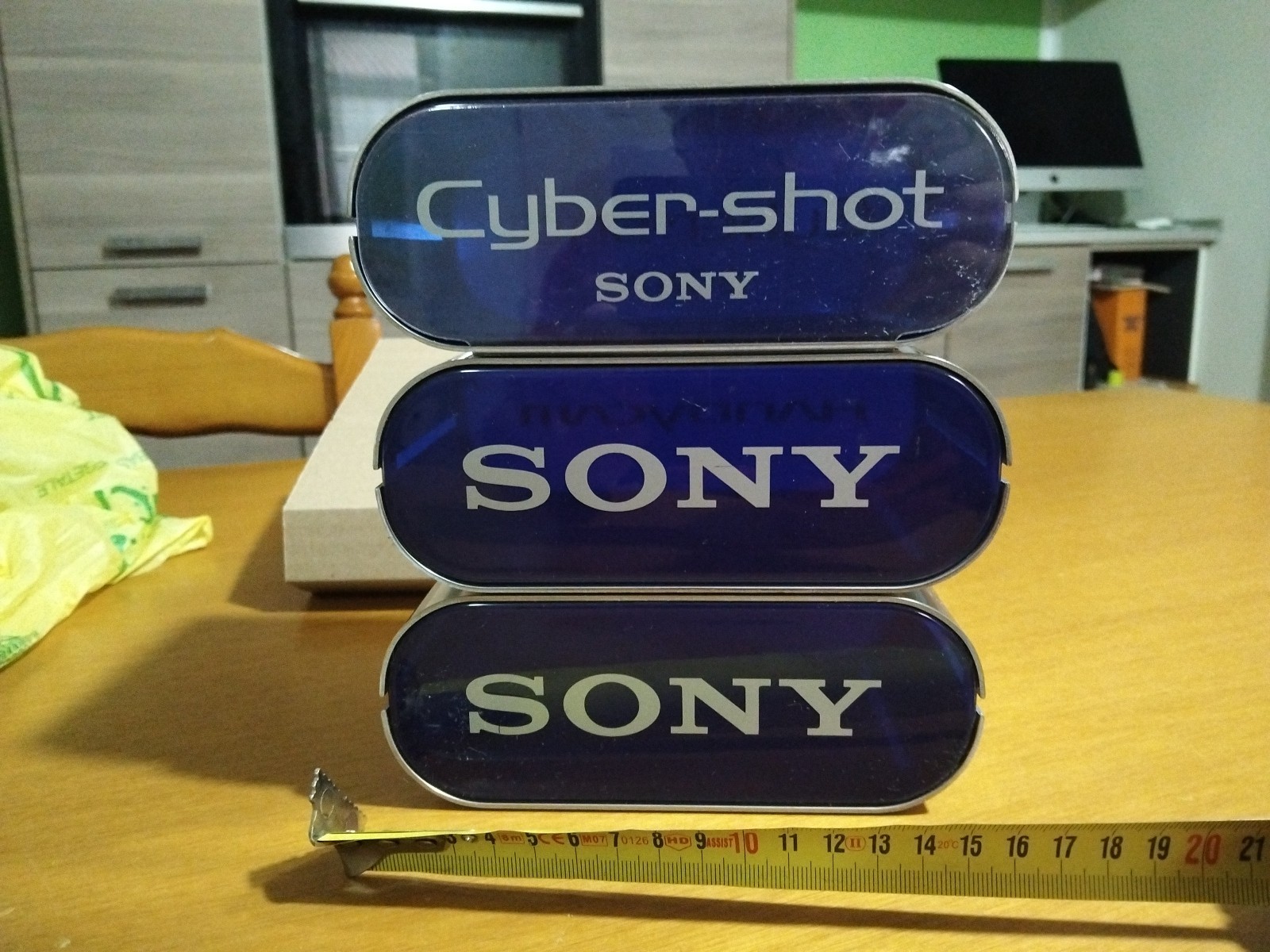Lot 3 Vintage Sony Sign, Steel, Plastic, No Backlit, Alrec