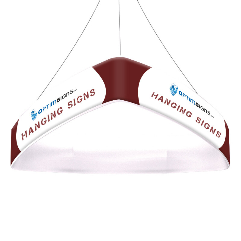 Curved Triangle Trade Show Custom Printed Tension Fabric Ceiling Hanging Banner