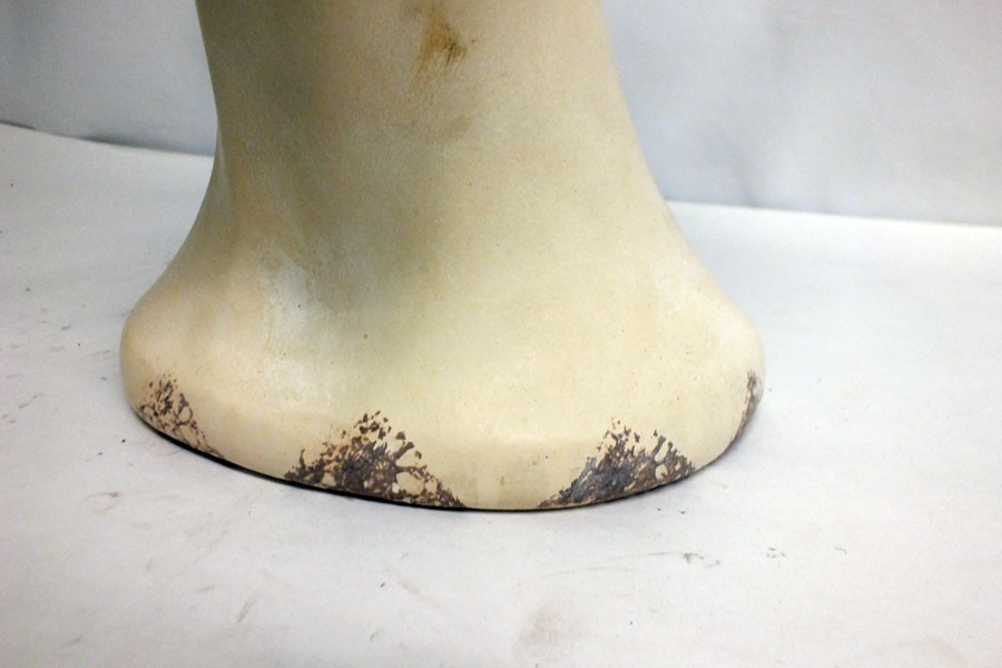 Vintage 1970s Hat Wig Stand Head Store DIsplay Long Neck Ceramic Mannequin