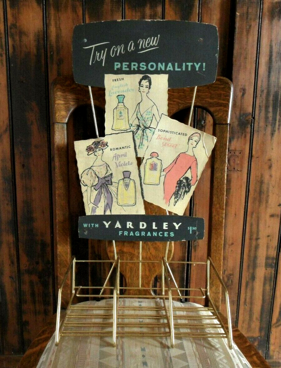 orig. 1950’s-60’s YARDLEY Of LONDON **Metal/Cardboard Perfume Store Display**