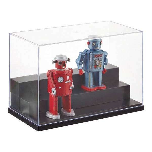 Container Store Display Case 10″L x 5″W x 6.5″T 3 Risers