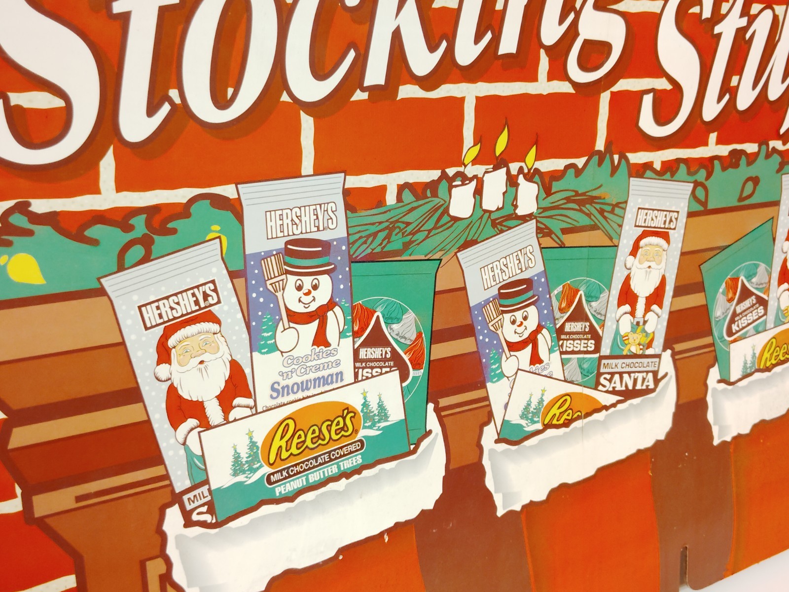 CHRISTMAS HERSHEYS ADVERTISING DISPLAY SIGN – 23″x19″ – RARE