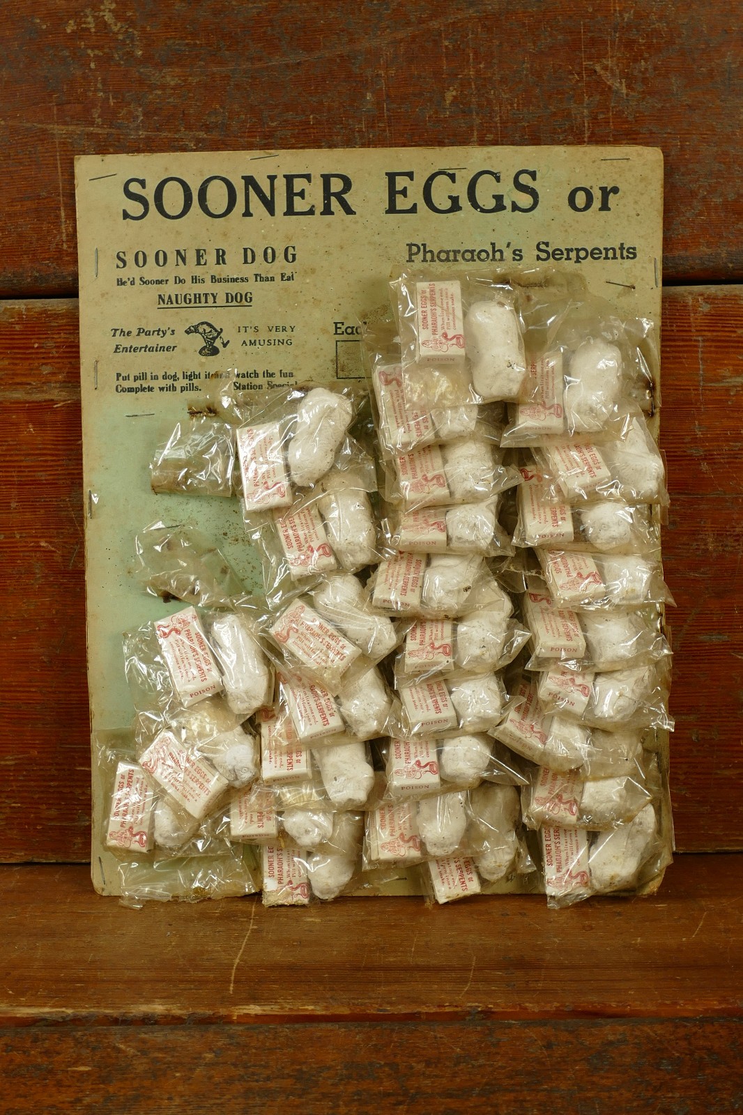 29 Vintage 1940s Sooner Dog Eggs Or Pharaoh’s Serpents Novelty On Store Card