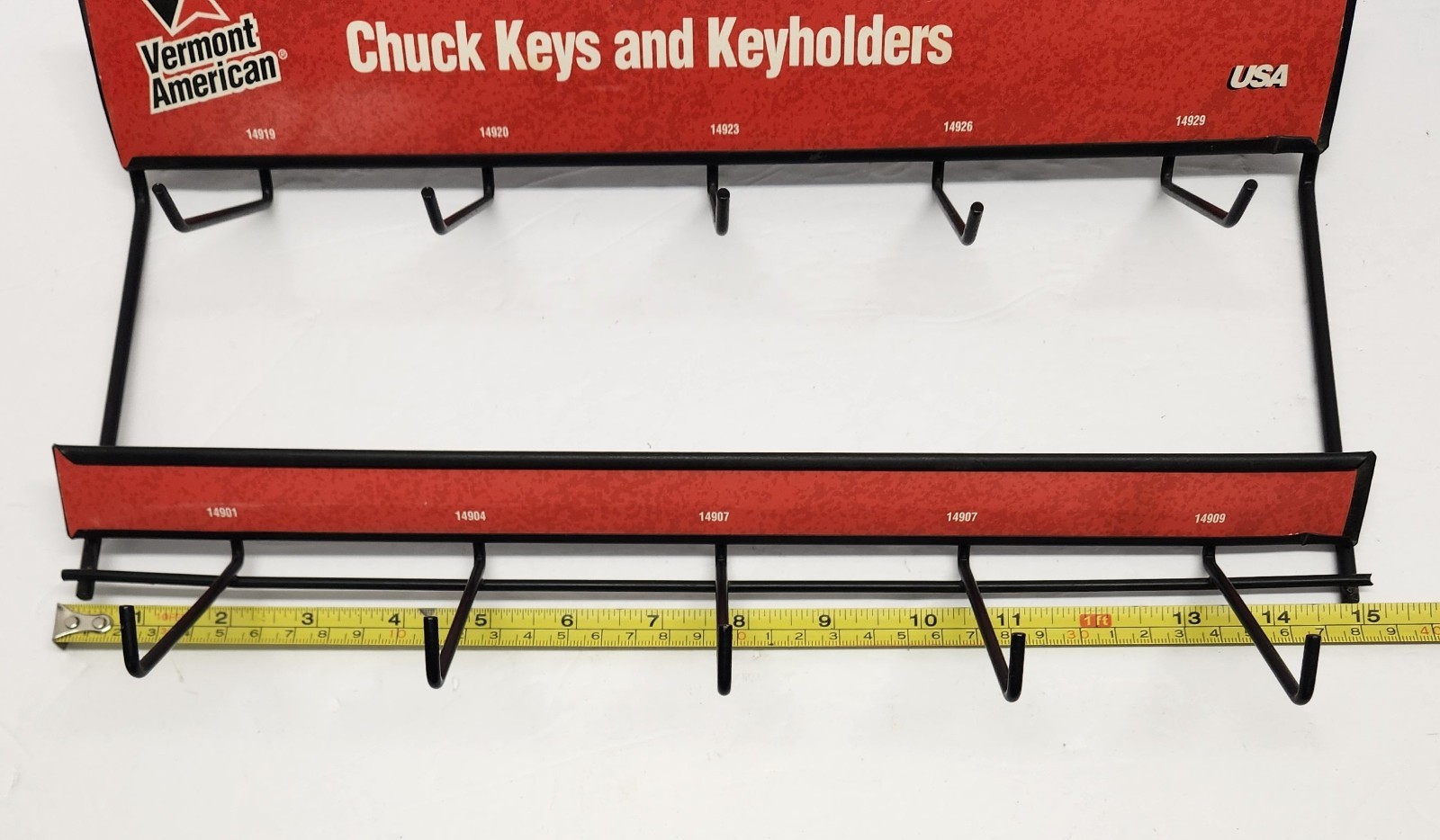 Vintage VERMONT AMERICAN Chuck Keys & Keyholders Metal Sign Display Rack -Drills