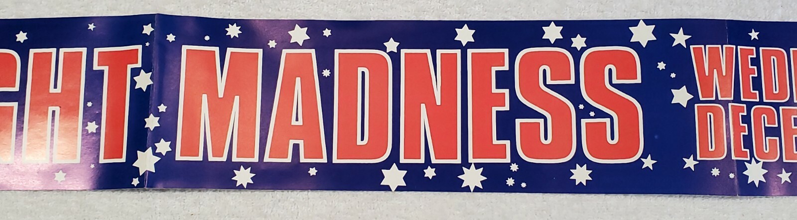 Vintage 1970’s Midnight Madness 34″ Display Advertising Sign Sales Shop Banner